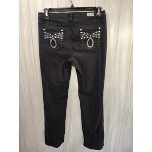 Earl Jeans Women's Black Bedazzled Jeans Western Night Out Size 10